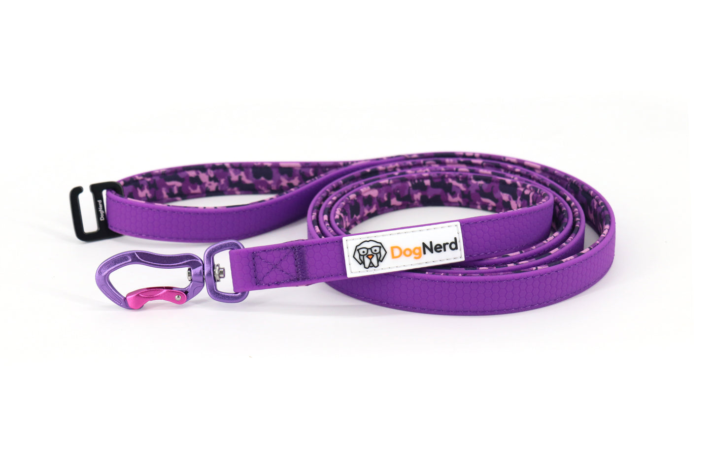 DogNerd - 6' Dog Leash - 3/4" Silicone Webbing & Neoprene w/ Canine Camo Pattern