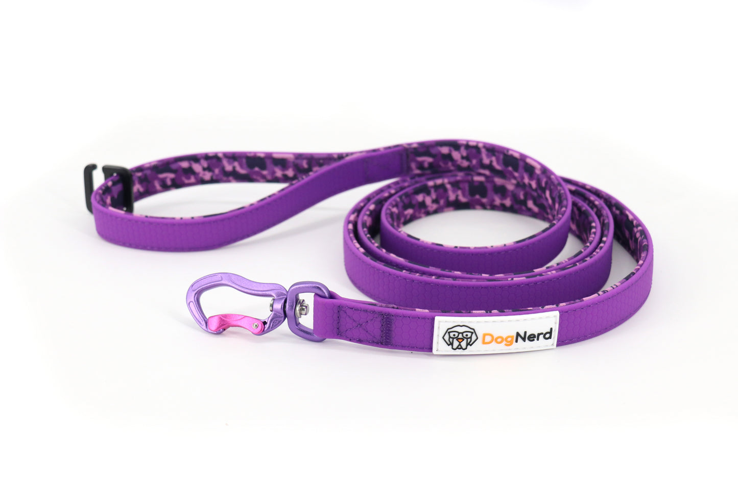 DogNerd - 6' Dog Leash - 3/4" Silicone Webbing & Neoprene w/ Canine Camo Pattern