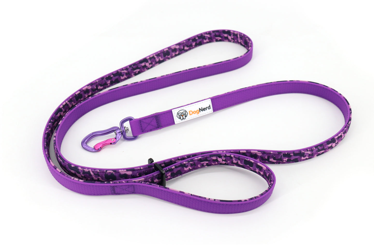 DogNerd - 6' Dog Leash - 3/4" Silicone Webbing & Neoprene w/ Canine Camo Pattern