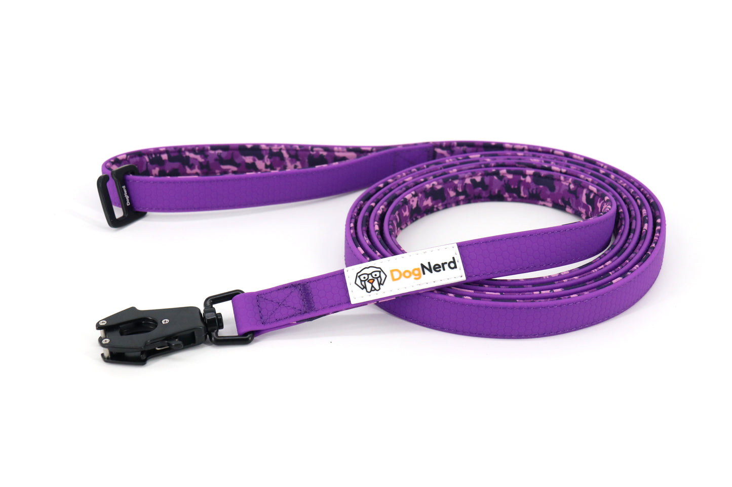 DogNerd - 6' Dog Leash - 3/4" Silicone Webbing & Neoprene w/ Canine Camo Pattern