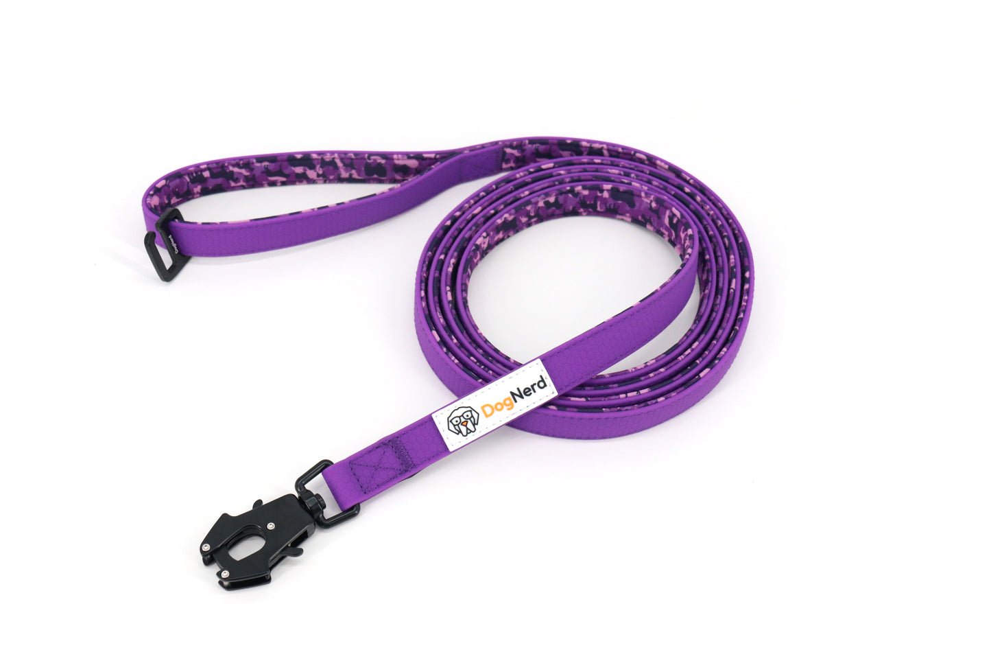 DogNerd - 6' Dog Leash - 3/4" Silicone Webbing & Neoprene w/ Canine Camo Pattern