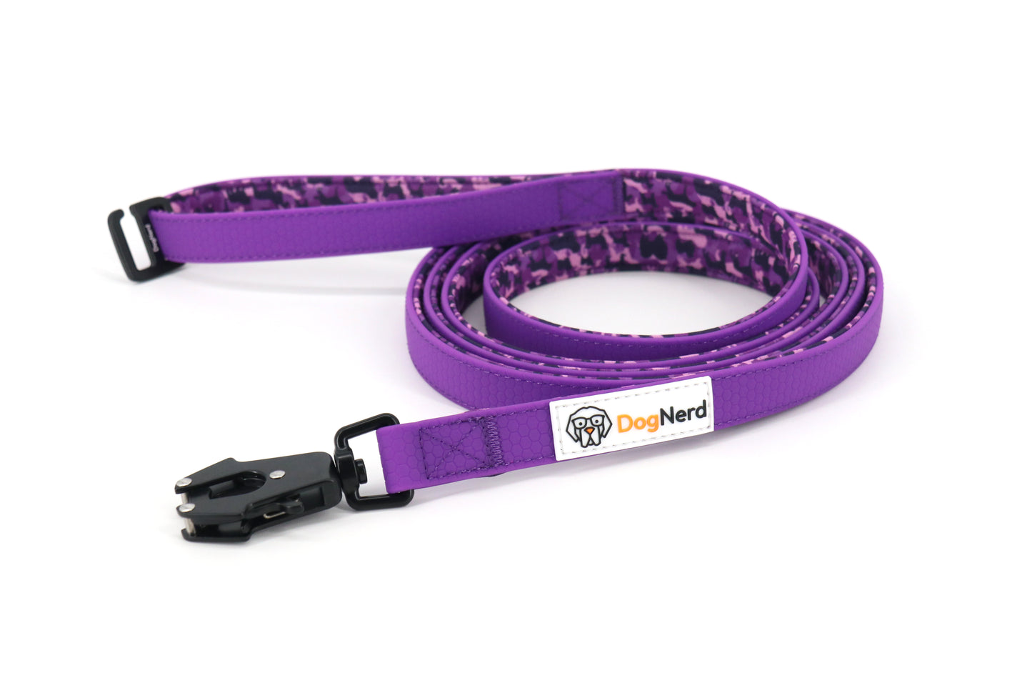 DogNerd - 6' Dog Leash - 3/4" Silicone Webbing & Neoprene w/ Canine Camo Pattern