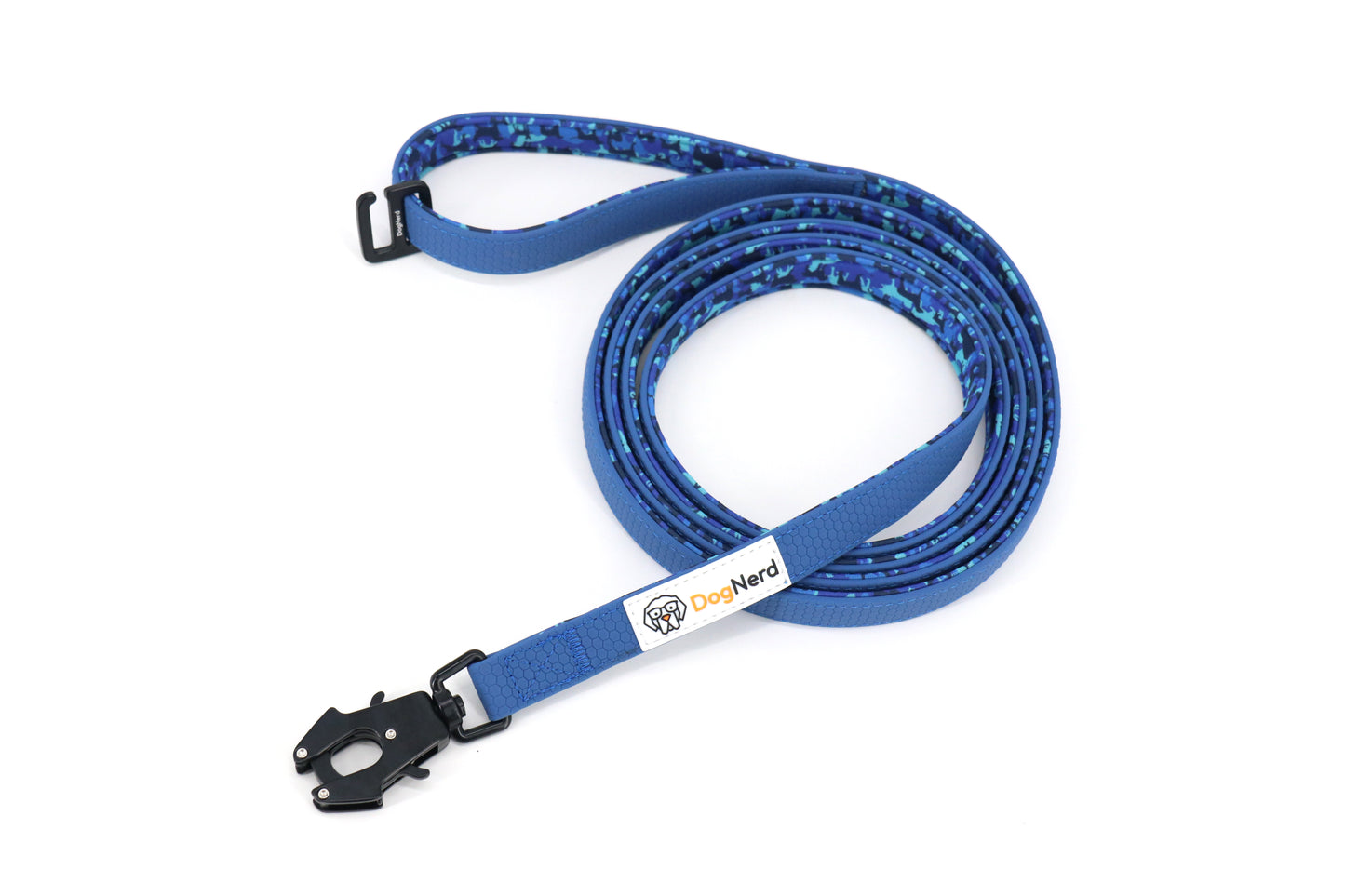 DogNerd - 6' Dog Leash - 3/4" Silicone Webbing & Neoprene w/ Canine Camo Pattern