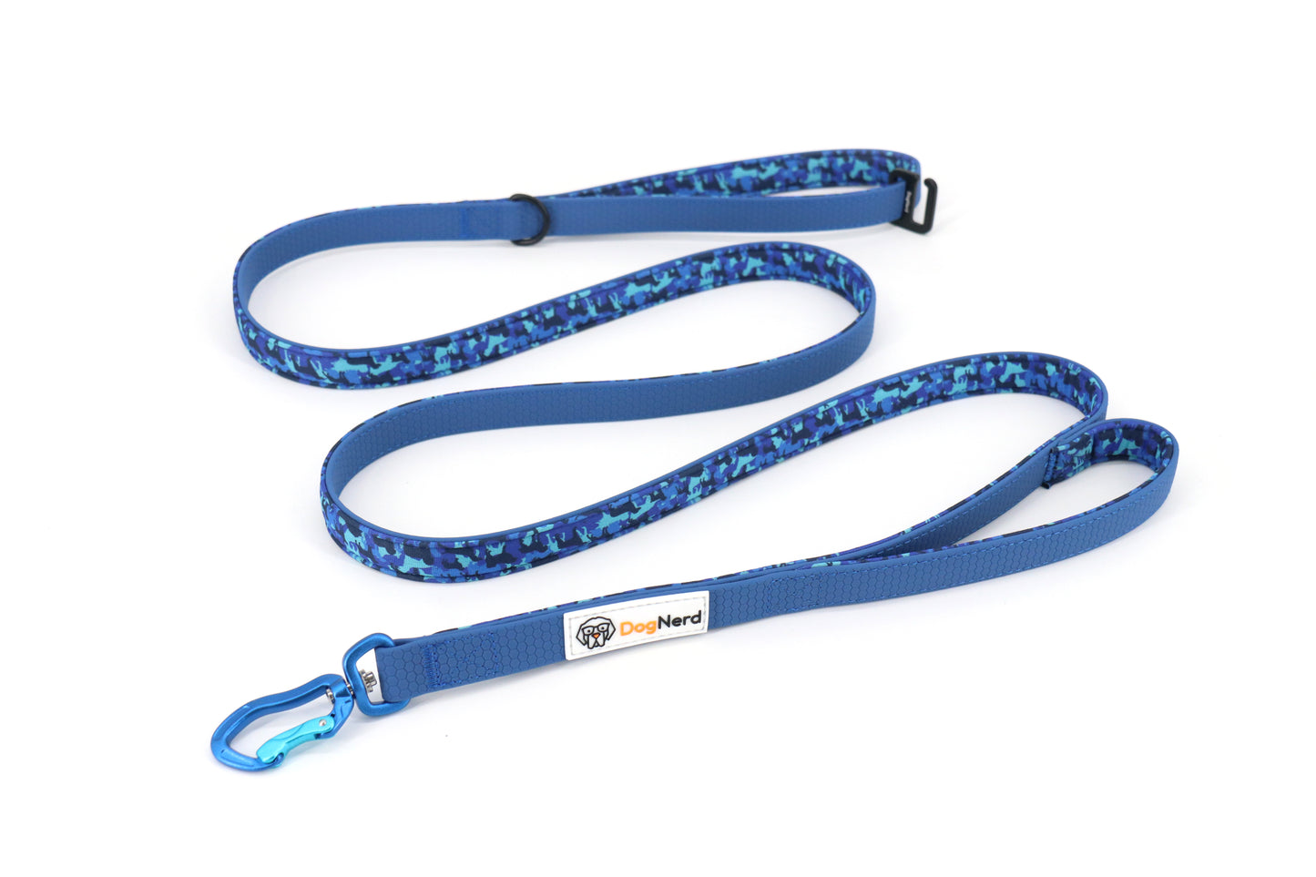 DogNerd - 8' Dual Handle Dog Leash - 3/4" Silicone Webbing & Neoprene w/ Canine Camo Pattern