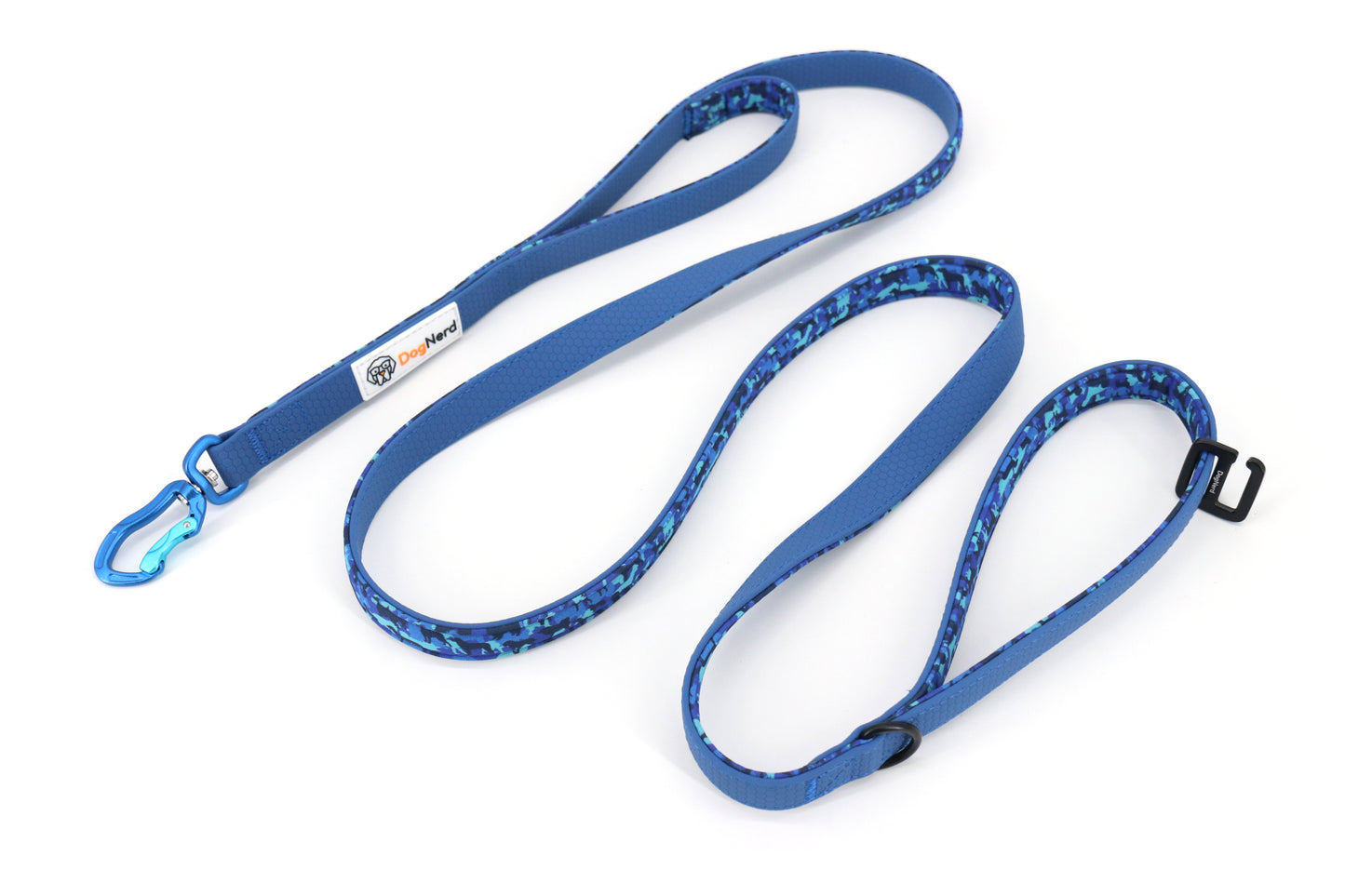 DogNerd - 8' Dual Handle Dog Leash - 3/4" Silicone Webbing & Neoprene w/ Canine Camo Pattern