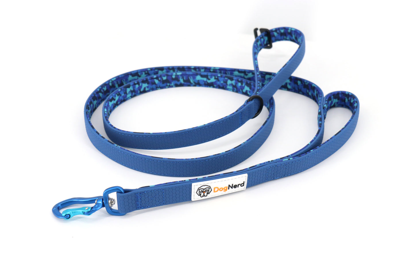 DogNerd - 8' Dual Handle Dog Leash - 3/4" Silicone Webbing & Neoprene w/ Canine Camo Pattern