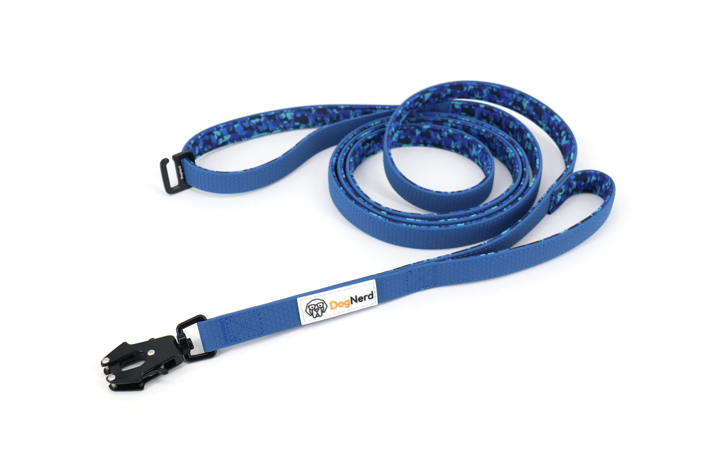 DogNerd - 8' Dual Handle Dog Leash - 3/4" Silicone Webbing & Neoprene w/ Canine Camo Pattern