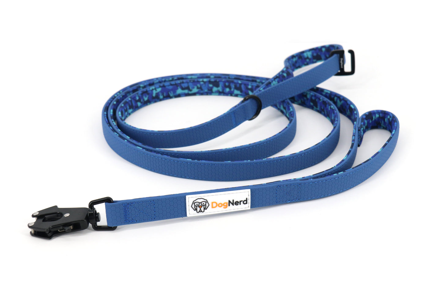 DogNerd - 8' Dual Handle Dog Leash - 3/4" Silicone Webbing & Neoprene w/ Canine Camo Pattern