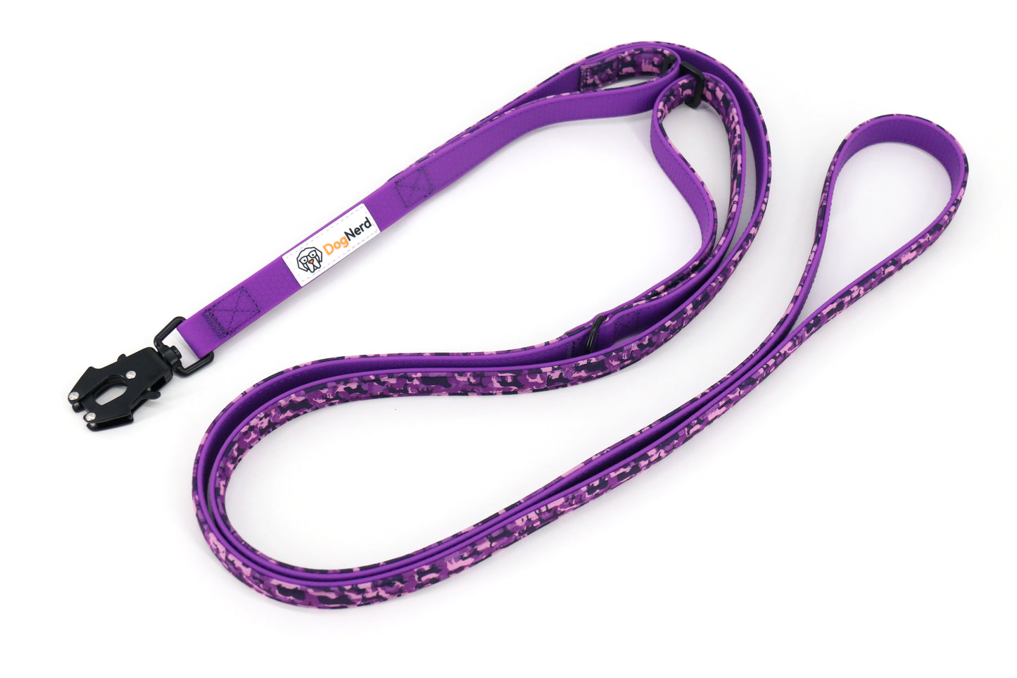 DogNerd - 8' Dual Handle Dog Leash - 3/4" Silicone Webbing & Neoprene w/ Canine Camo Pattern