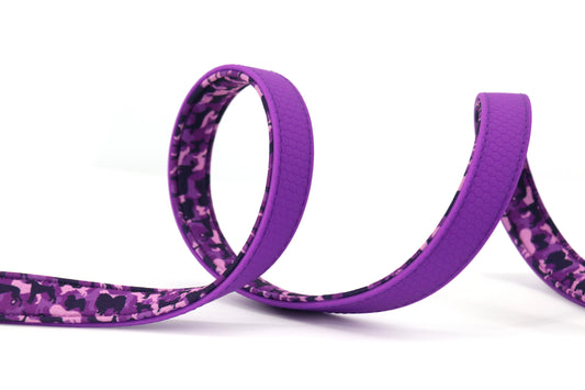 DogNerd - 6' Dual Handle Dog Leash - 3/4" Silicone Webbing & Neoprene w/ Canine Camo Pattern